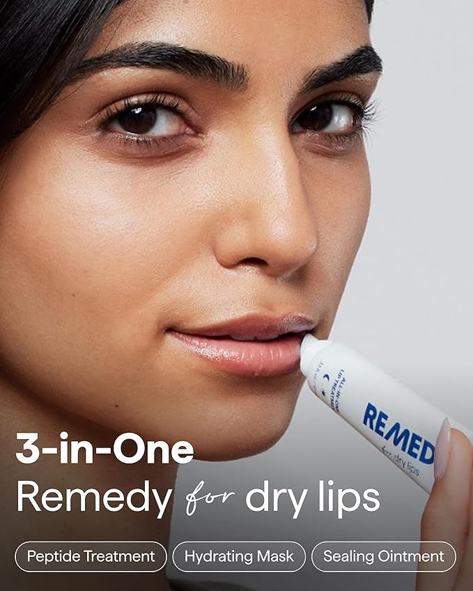 Remedy for Dry Lips - Hydrating and Healing Lip Balm Ointment with Ceramides, Peptides, and Dimethicone - Repairs Dry, Cracked Lips - By Dermatologist Dr. Shah