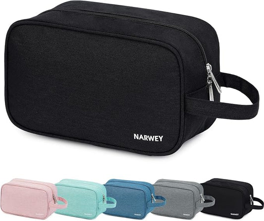 Narwey Travel Toiletry Bag for Women Traveling Dopp Kit Men Travel Bag for Toiletries Cosmetic Bag Makeup Bag Medicine Bag for Traveling (Black)