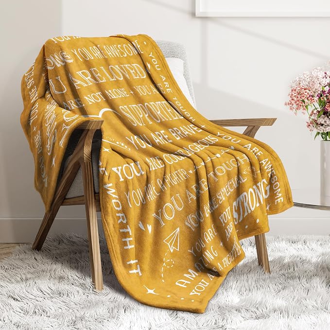 Gifts for Women or Men, Gifts for Him Her, Get Well Blanket | Inspirational Gifts for Women, Thinking of You Gift for Mom Grandma Sister Nurse, Feel Better After Surgery Gifts 60'' x 50''