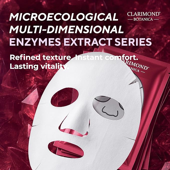 5 Pack Hydrating Facial Mask Skin Care – Soluble Enzymes, Probiotic Fermented Botanicals – Sensitive Skin, Redness, Smoothing & Revitalizing Sheet Masks Spa Gifts for Women