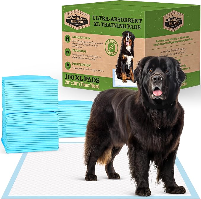 Dr. Pol Dog Training Pads, XL 28" x 30", Fresh Scented, 100 Count