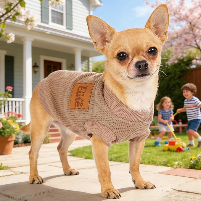 2 Pack Dog Shirt Vest Dog Clothes for Small Dogs Summer Waffle Puppy T-Shirts Soft Sleeveless Pet Clothes Lightweight Medium Large Doggy Outfit Cat Clothing (Purple+Khaki, X-Small)