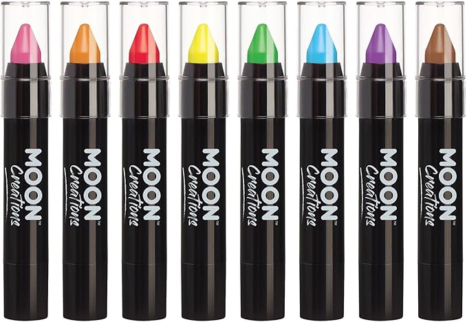 Face Paint Stick / Body Crayon Set of 8 Makeup for The Face & Body by Moon Creations - 0.12oz