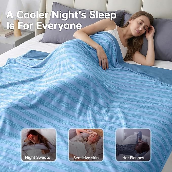 Guohaoi Cooling Blanket for Hot Sleepers and Night Sweats 90"x90" Queen | Arc-Chill Q-Max >0.5 Cool Fiber,100% Oeko-Tex Certified Lightweight Summer Blanket for Travel/Outdoor Ultra Cold Breathable