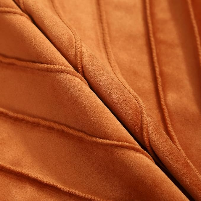 Velvet Throw Pillow Covers 20x20 Pack of 2 Gold Decor Burnt Orange | Soft Solid Pillow Covers,Modern Luxury Home Decor,Halloween Fall Decor,Hidden Zipper,Ideal Gift,Easy Care