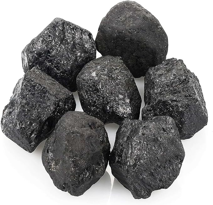 LAIDANLA Black Tourmaline 2" Natural Rough Stones Crystal Large Raw Crystals Bulk Healing Cuarzo Gemstones for Reiki Healing Tumbling Fountain Rocks Wire Wrapping Decoration 4PCS 0.55lb