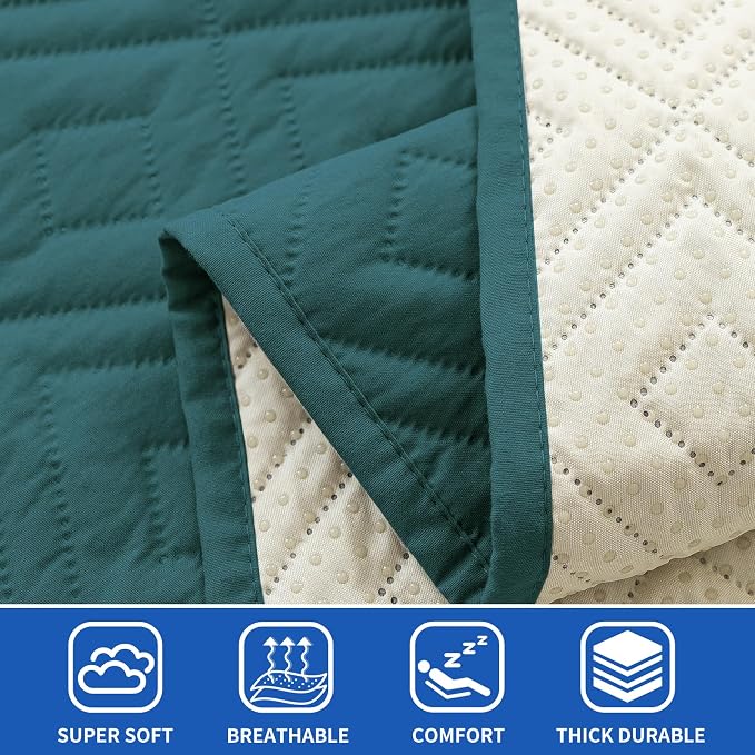 2026 Waterproof Sofa Dog Blanket (30"x70") Comfy Couch Sofa Mat for Pets with Anti-Slip Back, Universal Incontinence Lightweight Liner Pad for Furniture Car Picnic etc Durable Washable, Teal Green