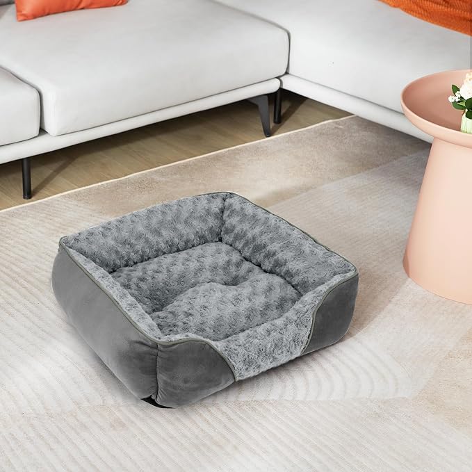 X-Large Dog Bed Rectangle Washable Orthopedic Soft Calming Sleeping Durable Pet Cuddler with Anti-Slip Bottom