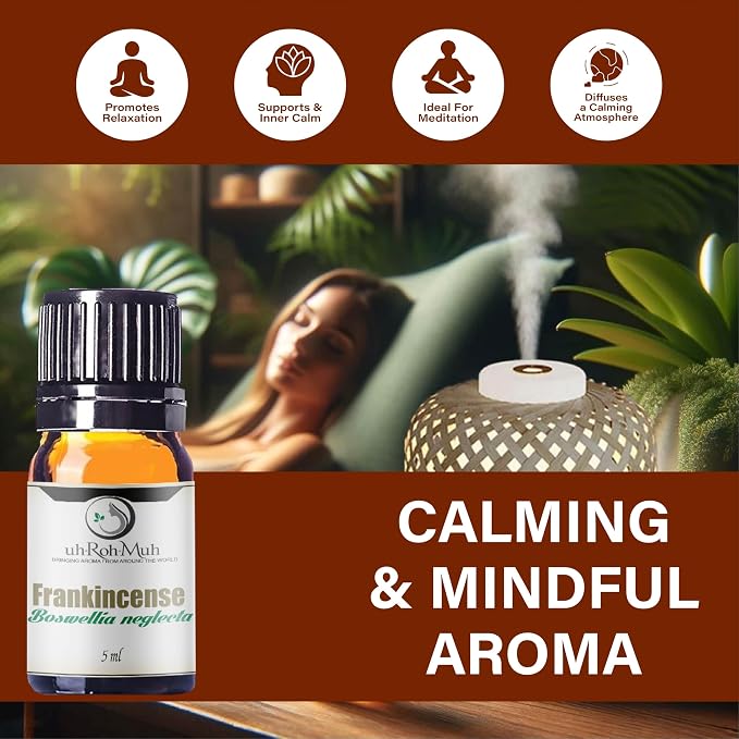 Frankincense Neglecta Essential Oil - Steam Distilled Boswellia Neglecta, Resin Oil, Warm Woody Aroma Base Note for Aromatherapy, Skincare, Massage, and DIY Cosmetic Blends - Ethiopia - 5 ml
