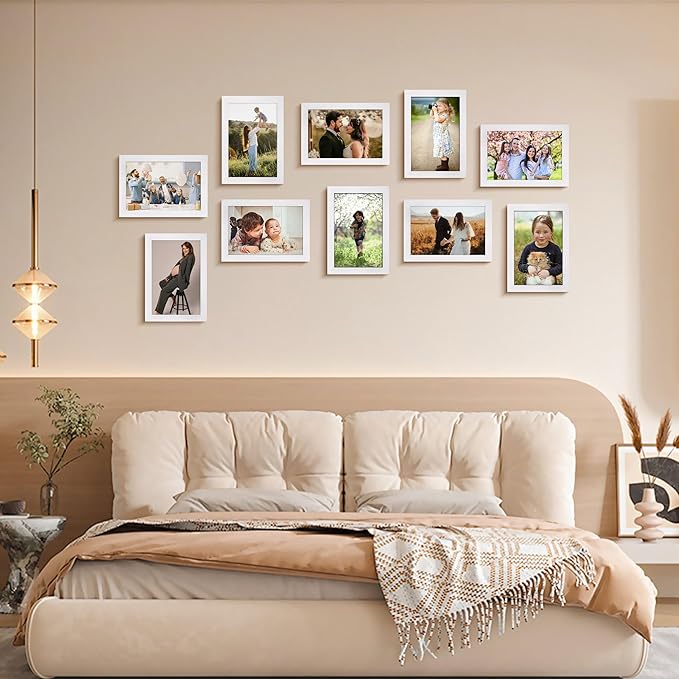 4x6 Picture Frame Set of 2, Photo Frame 4x6 with HD Plexiglass, White Picture Frames Collage for Tabletop or Wall Display