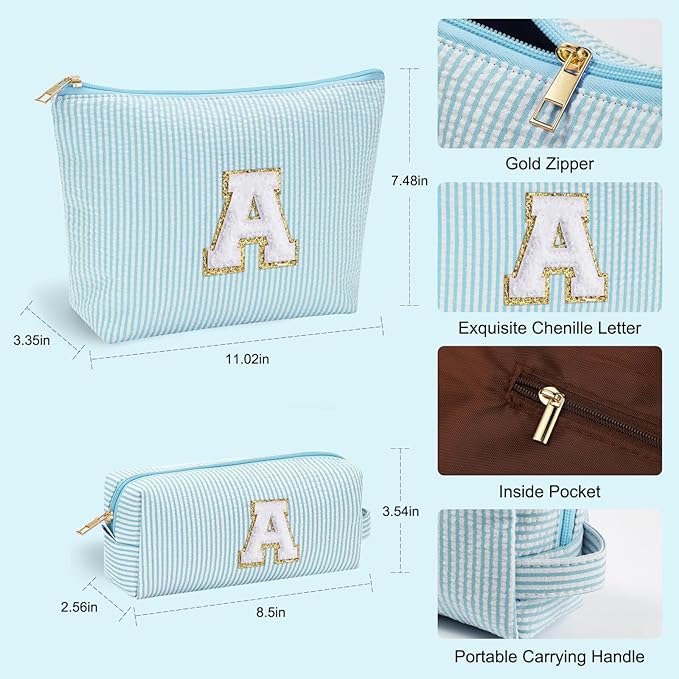 YOOLIFE Christmas Gifts For Teenage Girls Stocking Stuffers For Teen Girls Initial Makeup Bag | Cosmetic Travel Toiletry Bag | 9 10 11 12 13 14 15 Years Old | Teen Girl Gifts Trendy Stuff C