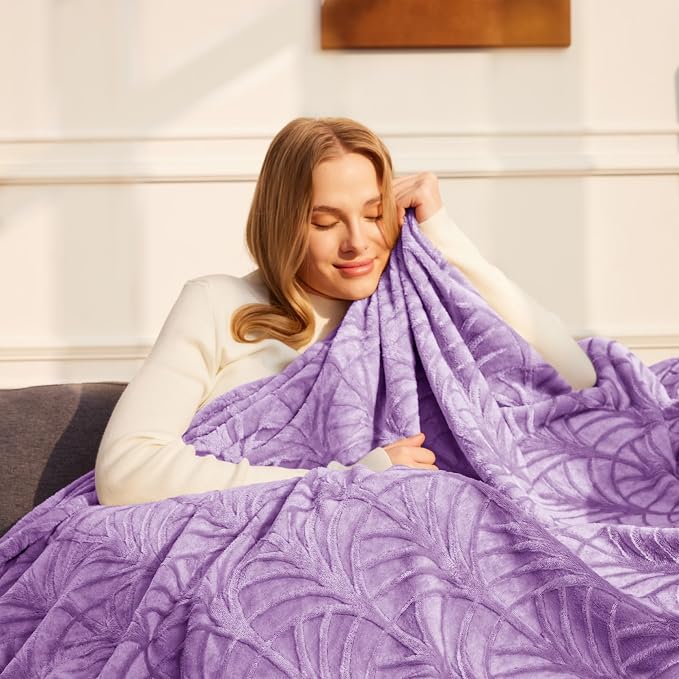 Whale Flotilla Soft Flannel Fleece Twin XL Size Blanket for Bed, Lilac | 90"x66" Cozy Lightweight Breathable Coverlet, Plush Fluffy Bedspread, Vintage Pattern Decorative Blanket for Dorm, All Season