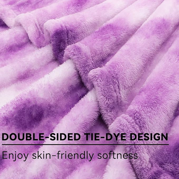 Soft Purple Fleece Blanket, Plush Soft Cozy Microfiber Throw for Couch, Sofa, Bed, Lightweight Warm Comfort Cover, Elegant Home Room Decor, Christmas Birthday Gifts for Women Mom Sister Friend