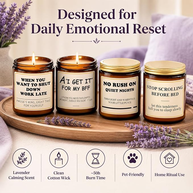 Best Friend Birthday Gifts for Women - Lavender Scented Candles for Women, Mothers Day Gifts for Woman, Friendship Gift for Friends, Bestie, Sister, BFF, Cool Bestie Gift Ideas for Females