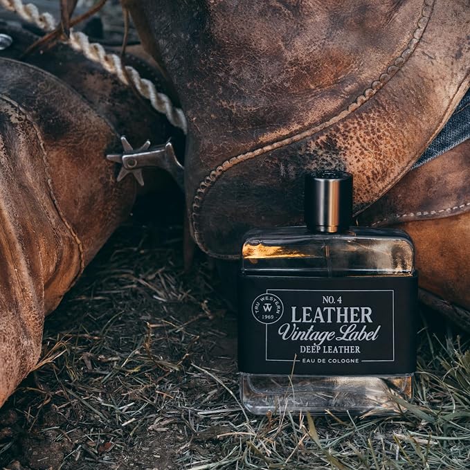 Tru Western Private Reserve Leather No. 4 for Men – Small Batch Scent with Deep Leather, Crystal Salt, Smoky Accords & Black Amber – Masculine Fragrance Spray – 3.4 fl oz / 100 mL