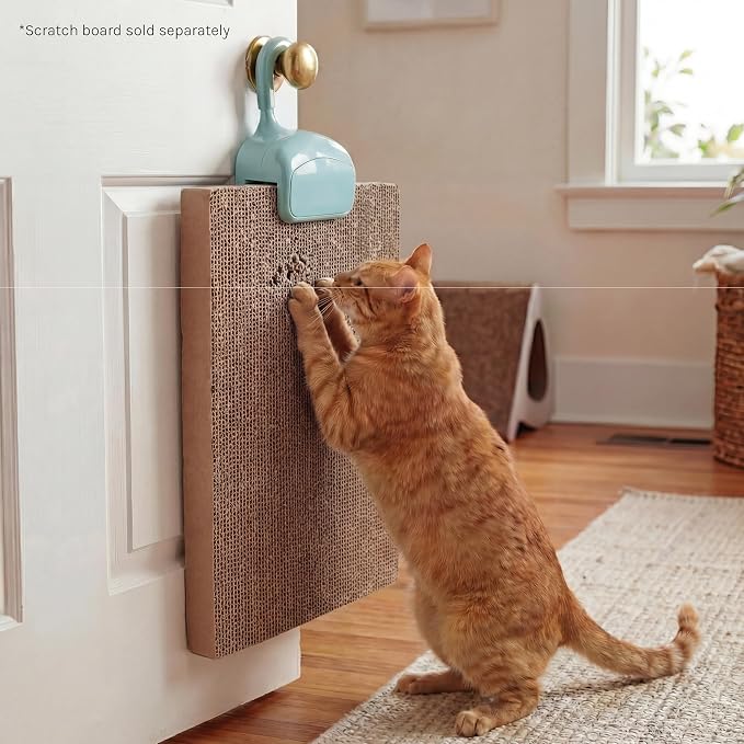 Kitty City Over The Door Cat Scratcher Clip – Space Saving Vertical Scratching Pad Holder for Cats – Protect Furniture & Doors – Fits Most Standard Scratch Pads – Easy Hook On Setup