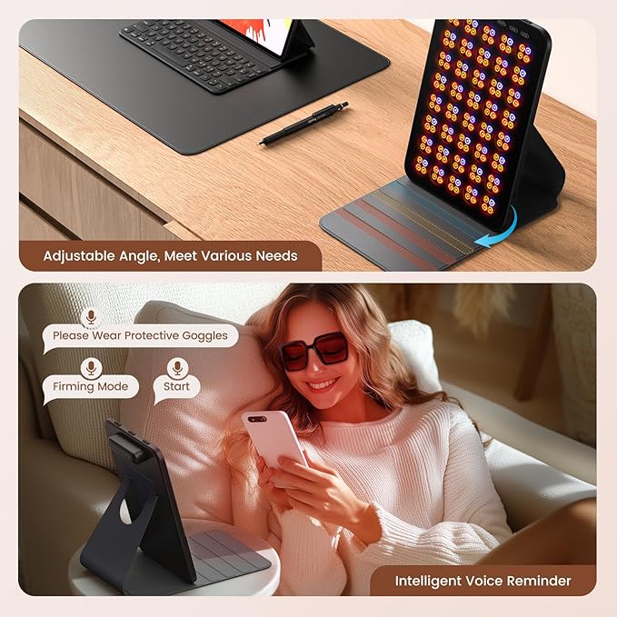 INTEO Red Light Therapy for Face and Body, Portable Red Light Therapy with Protective Goggles, 850nm Infrared Red Light Therapy with 6 Modes