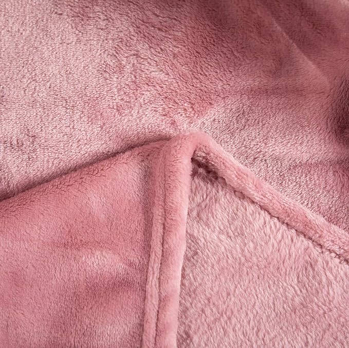 TASTHROW Large Flannel Fleece Throw Blanket, 50×70 Inch - Cozy Lightweight Thick Blanket - All Seasons Suitable for Women, Men and Kids (Pink) | Cozy Lightweight Thick Blanket - All Seasons Suitable for Women, Men and Kids