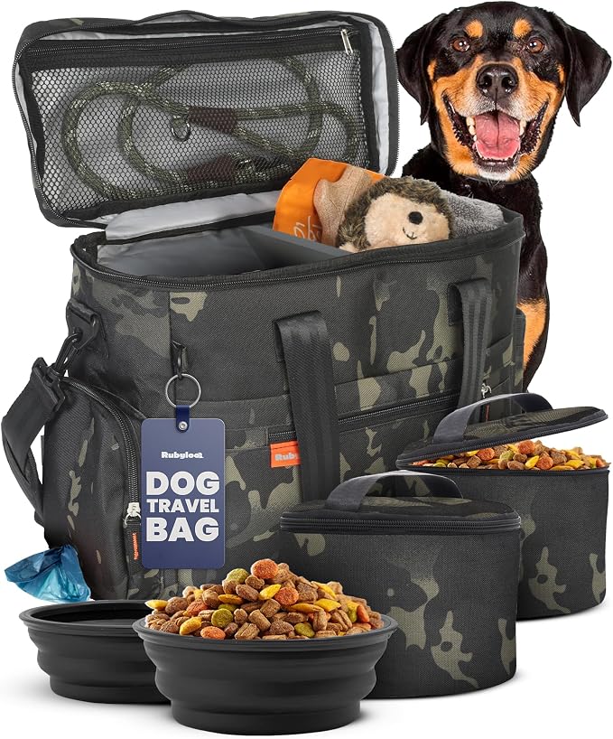 Rubyloo Original Doggy Bag™ Dog Travel Bag for Supplies with Travel Bowls
