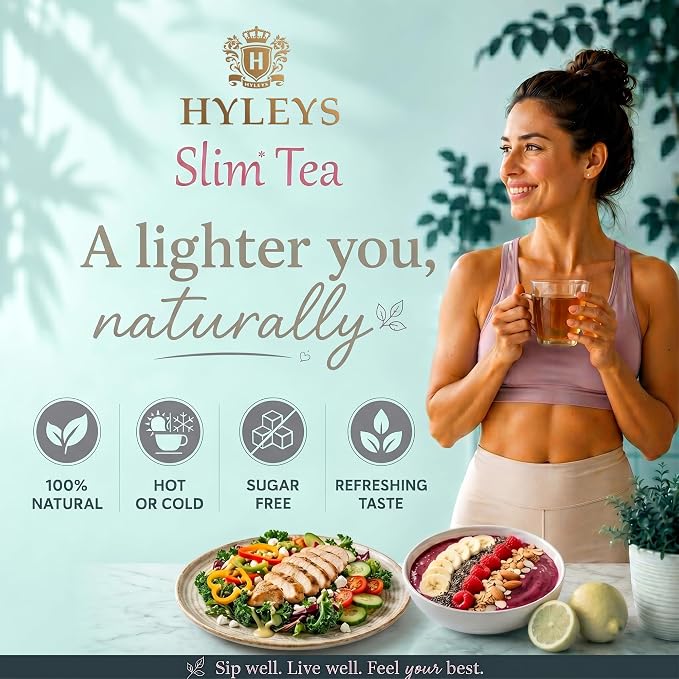 Hyleys Slim Tea Blackberry Flavor - Weight Loss Herbal Supplement Cleanse and Detox - 25 Tea Bags (12 Pack)