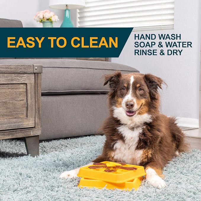 Our Pets Waffle Interactive Puzzle Game Dog Toys (Dog Puzzle Toy-Great Alternative to Snuffle Mat for Dogs and Slow Feeder Bowls) Cat Puzzles & Interactive Toys for Treats