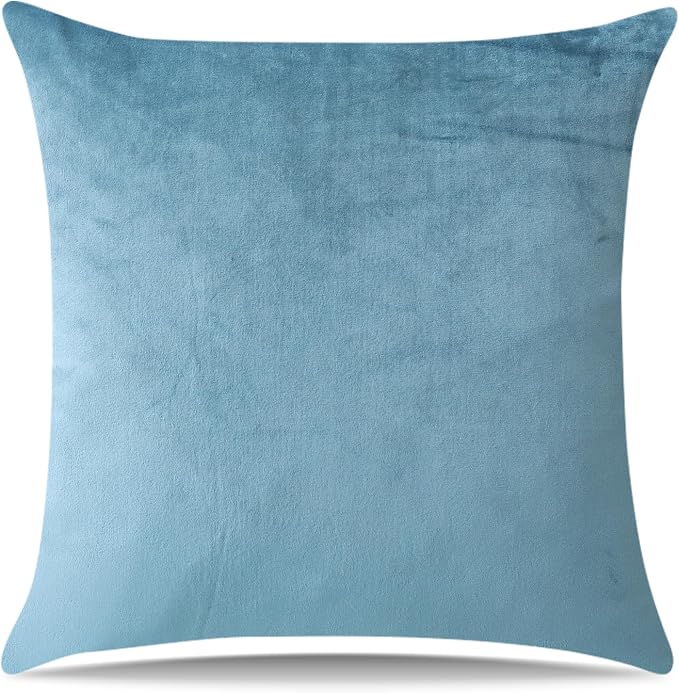 Artscope Luxury Velvet Pillow Covers Super Soft Decorative Square Throw Pillow Covers Case Cushion Covers for Sofa Couch Bedroom Car Decor 20x20 Inch Light Blue