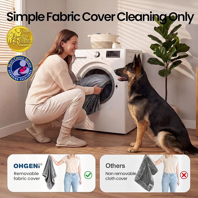 OhGeni Orthopedic Extra Large Dog Bed Couch,44x29x5.5Inch,Memory Foam(Gray) | Waterproof Pet Bed with Machine-Washable Removable Cover & Soft Comfortable Fabric