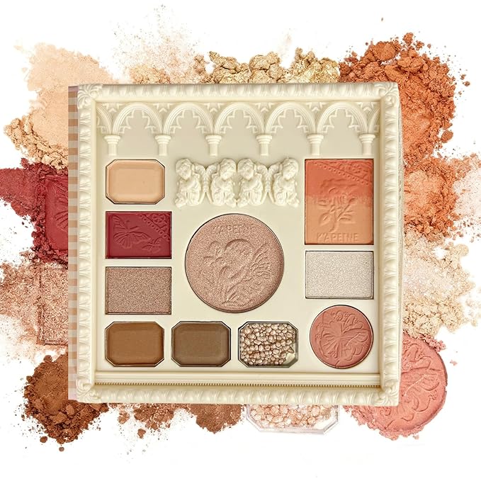 K'APEINE 10Colors Eyeshadow Palette, Matte&Glitter Eyeshadow Blush Highlighter All In One Makeup Palette High Pigmented Eyeshadow Naturing-Looking Multifunctional Eye Shadow Kit Long-Lasting for Women