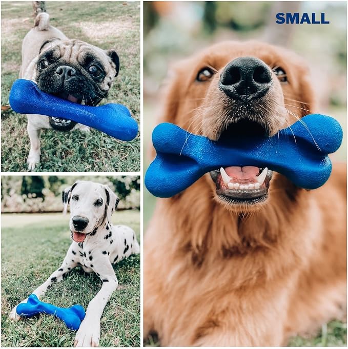 SuperChewer Tough Dog Bone Toy | Lifetime Replacement | Strong Natural Rubber | Great Dog Fetch Toy | Chew Toys for Dogs | Ultra Durable Chew Toys for Moderate Chewers | Large Breed Tested