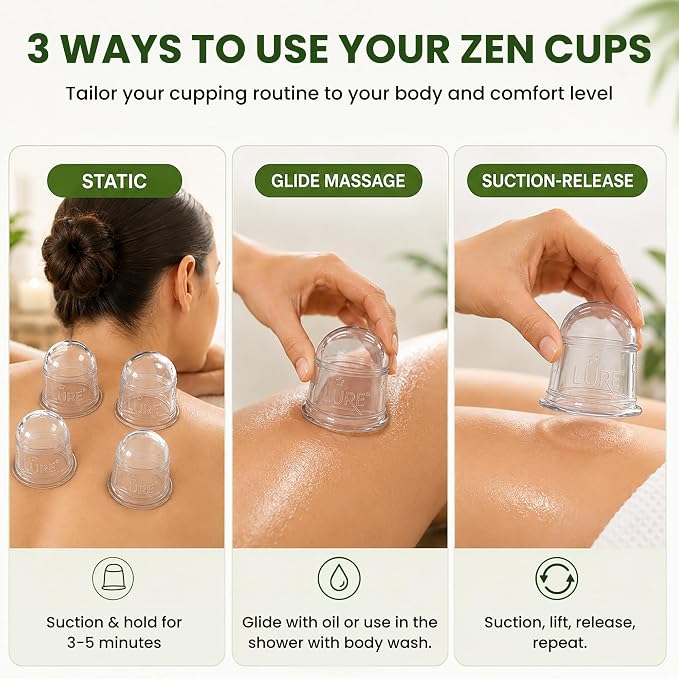 Silicone Cupping Therapy Set 6 Professional Massage Cupping Cups for Cupping Therapy Cup Kit for Massage, Myofascial Release, Cellulite Reduction