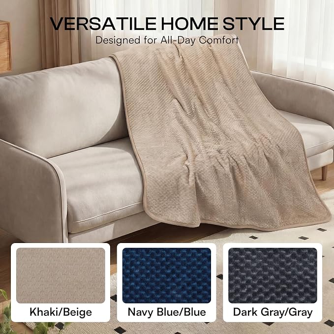 Luciphia Waterproof Blanket for Dog, Washable Reversible Fleece Pet Throw | Durable protector for bed, couch, crate, and furniture; leakproof and calming for dogs, cats, puppies Beige S(40''x28'')