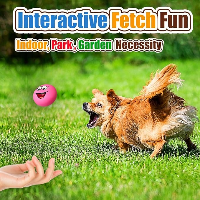 Squeaky Dog Toys for Small Dogs, Mini Breeds, 2.2" Flat Latex Ball