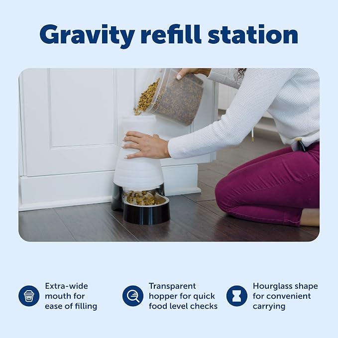PetSafe Healthy Pet Food Station - Automatic Indoor Gravity Cat & Dog Feeder - Space-Saving Self Feeder - Easy to Clean - Small - Up to 2 lb Kibble Capacity (Pack of 2)