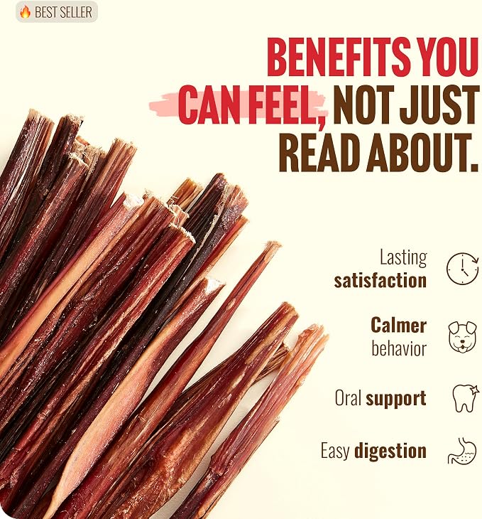 Natural Farm Pixie Bully Sticks (6 Inch, 30 Pack), Thin Pizzle Beef Treats, Grain-Free, High Protein, Best Rawhide Alternative for Small, Puppies or Senior Dogs