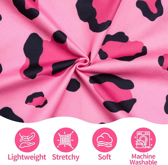 XPUDAC Leopard Dog Pajamas, Stretchy Girl Dog Clothes with Adjustable Drawstring, Soft Lightweight Pet Pjs Puppy Clothes Outfit for Small Medium Dogs, Pink, XL