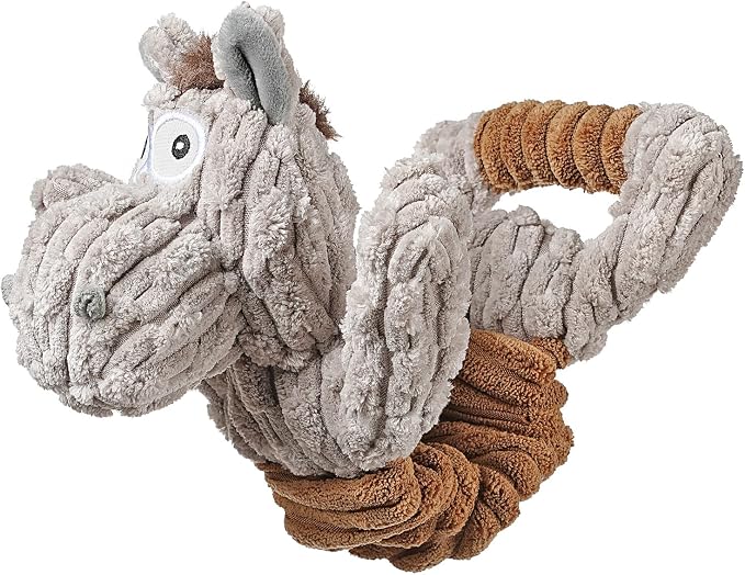Tug of War Dog Toy, Crinkle Dog Toys for Large Dog, Soft Dog Plush Toy with Squeaky, Stuffed Animal for Dogs (Tug Series, Donkey)