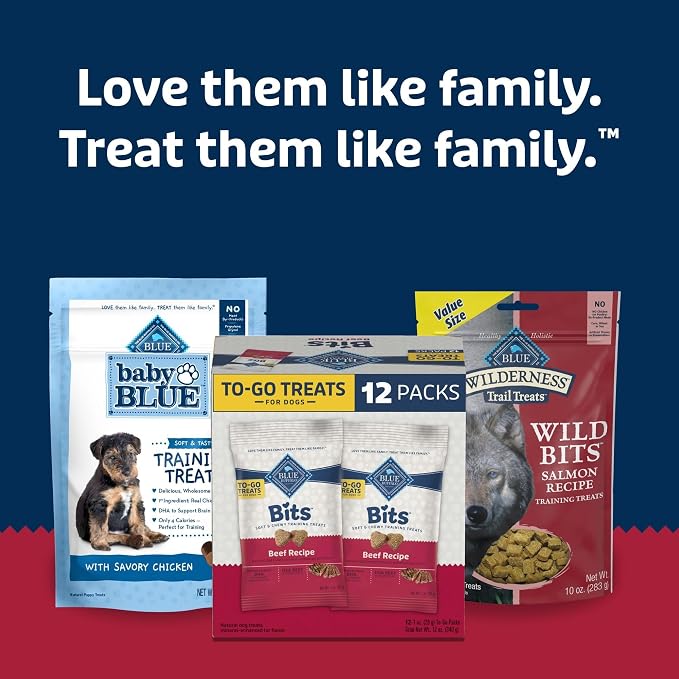 Blue Buffalo Bits Beef Training Treats, 1 oz, 12 ct | Real Beef First, DHA for Cognitive Development, No Chicken By-Product Meals, Free from Red Dye 40