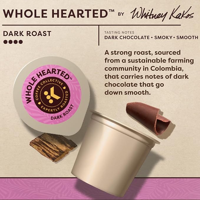 Keurig Coffee Collective, Whole Hearted by Whitney Kakos, Dark Roast Coffee, Single Serve Keurig K-Cup Pods, 20 Count