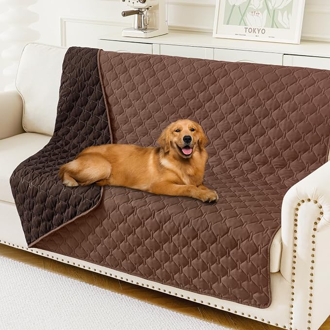 Smiry Waterproof Dog Bed Cover Blanket, Reversible Pet Blanket | Soft Reversible, Washable Leakproof Cats Dogs Couch Cover for Sofa, Couch, Furniture (52x82 Inch)