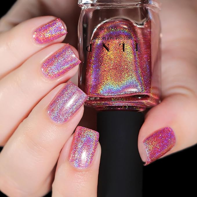 ILNP Kiss And Tell - Vivid Pink Ultra Holographic Nail Polish