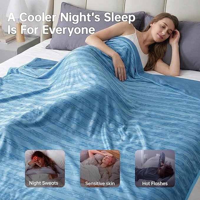Guohaoi Cooling Blanket for Hot Sleepers and Night Sweats 90"x90" Queen | Arc-Chill Q-Max >0.5 Cool Fiber,100% Oeko-Tex Certified Lightweight Summer Blanket for Travel/Outdoor Ultra Cold Breathable