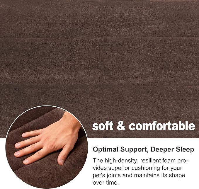 pobopobo Dog Crate Pad, Ultra Soft & Anti-Slip Kennel Mat, Secure Fit for Metal Crates & Dog Cages, Washable Cozy Bed for Small Medium Large Dogs (Dark Brown, XS(18"*12"*1.5"))