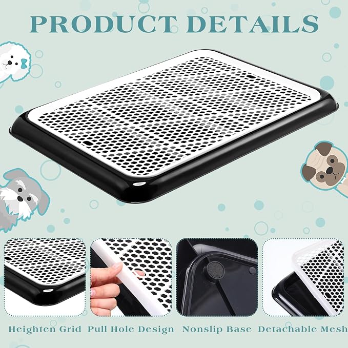 Mifoci 2 Pcs Dog Pee Pad Holder Potty Tray Portable Dog Litter Box Toilet Training for Small Medium Large Pet Puppy Indoor Outdoor