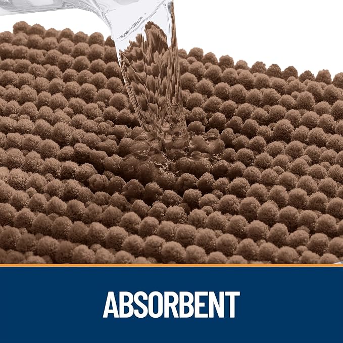 OLANLY Dog Door Mat for Muddy Paws 44x24, Extra Absorbent Chenille Mud Mat | Mocha, Absorbs Moisture and Dirt, Non-Slip Machine Washable Doormat, Quick-Drying Indoor Entryway Floor Mat for Dogs