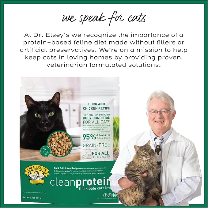 Dr. Elsey's cleanprotein Duck Cat Kibble 2 lb. Bag
