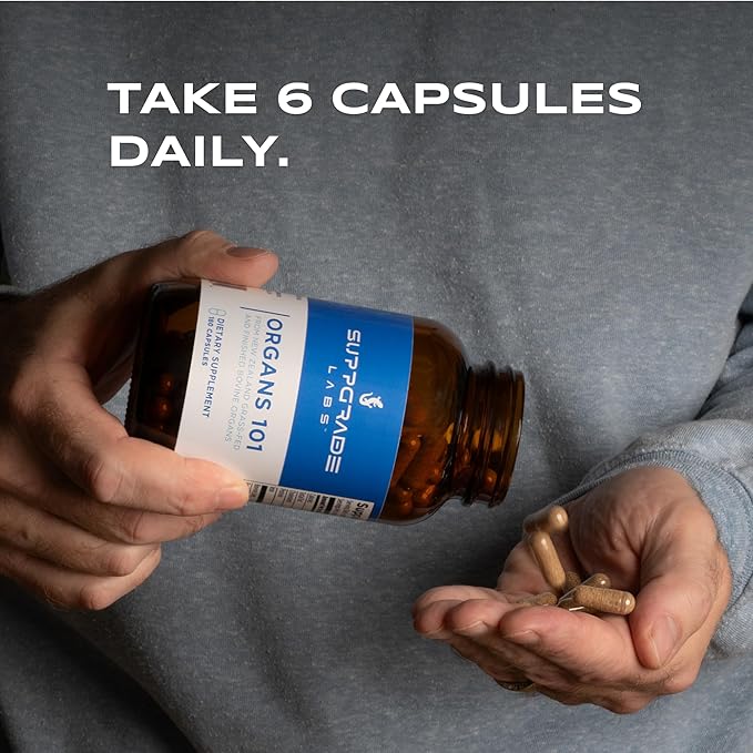 Organs 101 by Dave Asprey | Daily Vital Nutrient Support | 100% Grass-Fed Beef Organs Supplement | Freeze-Dried Liver, Heart, Kidney, Pancreas, and Spleen | Non-GMO | 30 Day Supply