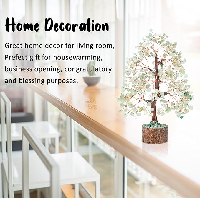 Green Jade Crystals Tree of Life Decor for Healing Crystals Spiritual Gift Sage Green Office & Room Decor House Warming Gifts New Home Decor Feng Shui Birthday Gifts for Women & Men