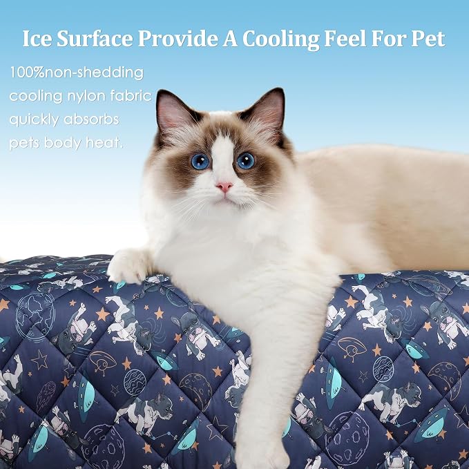Premium Cooling Mat for Large Dogs - Washable Dog Cooling Throw Blanket，Durable Pet Mat for Cat, Soft Summer Blanket for Hot Weather, 40''x60''