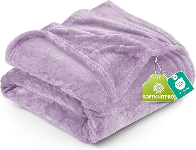 Utopia Bedding Ultra Soft Fleece Bed Blanket Twin Size Lilac (60x80 Inches) | Microfiber Plush Warm Lightweight Breathable Cozy Blanket Anti-Static, All Season Use, Gift for Women and Men