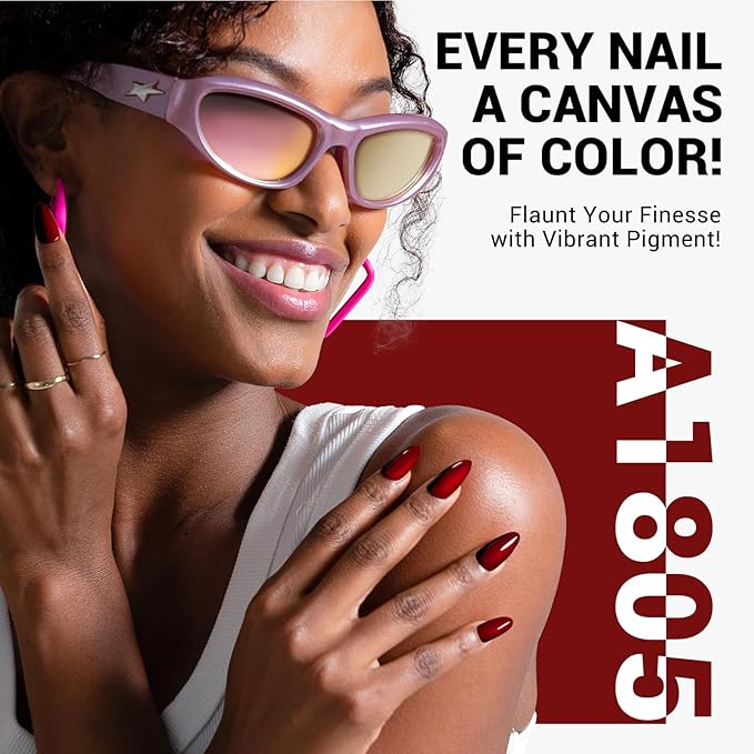 MelodySusie Thick Wine Red Gel Nail Polish,0.5fl oz Nails Soak Off UV LED Dark Red Gel Polish Gift for Women Nail Art Manicure Salon DIY Nail Design Decoration at Home-A1805